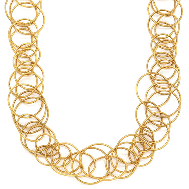 ブチェラッティ BUCCELLATI ハンドツイステッドスレッド ハワイ イエローゴールド K18YG ネックレス 18K 750 YG サークル 立体デザイン 和光刻印 GIANMARIA