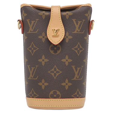 ルイヴィトン LOUIS VUITTON フォールド ミー ポーチ M80874 モノグラム モノグラムキャンバス ショルダーバッグ ゴールド金具 茶 ポシェット LVロゴ