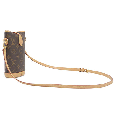 ルイヴィトン LOUIS VUITTON フォールド ミー ポーチ M80874 モノグラム モノグラムキャンバス ショルダーバッグ ゴールド金具 茶 ポシェット LVロゴ