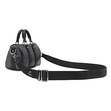 ルイヴィトン LOUIS VUITTON キーポル バンドリエール 25 M46271 モノグラムエクリプス レザー モノグラムエクリプスリバースキャンバス 2WAYバッグ ガンメタル金具 黒 ショルダー ハンドバッグ
