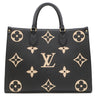 ルイヴィトン LOUIS VUITTON オンザゴー MM M45495 ブラック×ベージュ モノグラムアンプラント トートバッグ ゴールド金具 バイカラー 肩掛け
