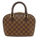 ルイヴィトン LOUIS VUITTON サリア ミニ N51286 ダミエエベヌ ダミエキャンバス ハンドバッグ ゴールド金具 茶 赤