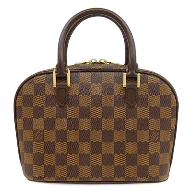ルイヴィトン LOUIS VUITTON サリア ミニ N51286 ダミエエベヌ ダミエキャンバス ハンドバッグ ゴールド金具 茶 赤