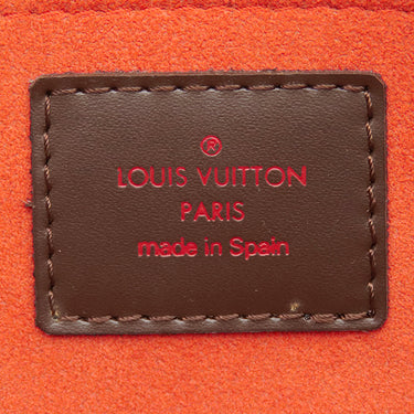 ルイヴィトン LOUIS VUITTON サリア ミニ N51286 ダミエエベヌ ダミエキャンバス ハンドバッグ ゴールド金具 茶 赤