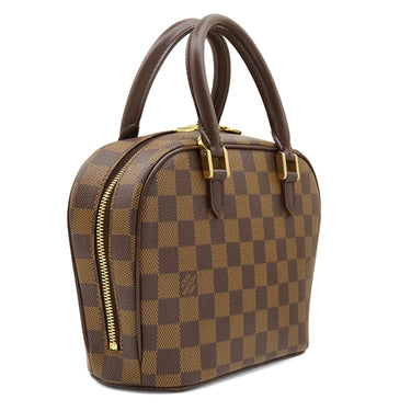 ルイヴィトン LOUIS VUITTON サリア ミニ N51286 ダミエエベヌ ダミエキャンバス ハンドバッグ ゴールド金具 茶 赤
