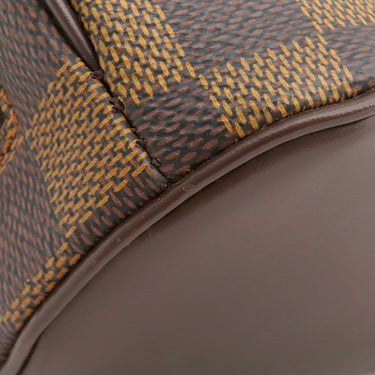 ルイヴィトン LOUIS VUITTON サリア ミニ N51286 ダミエエベヌ ダミエキャンバス ハンドバッグ ゴールド金具 茶 赤