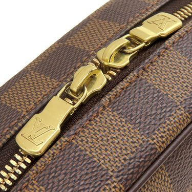 ルイヴィトン LOUIS VUITTON サリア ミニ N51286 ダミエエベヌ ダミエキャンバス ハンドバッグ ゴールド金具 茶 赤