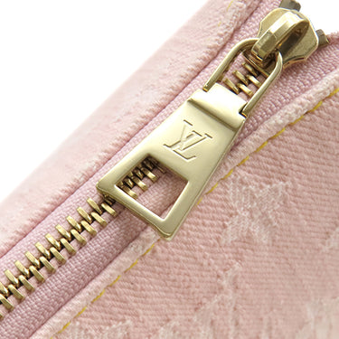 ルイヴィトン LOUIS VUITTON クッサン PM M13313 ウォッシュドピンク モノグラムデニム ショルダーバッグ ゴールド金具 チェーンショルダー