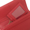 プラダ PRADA トライアングル ロゴ 1MH132 FUOCO レザー サフィアーノレザー 長財布 ゴールド金具 赤 フォーコ 二つ折り 三角ロゴ