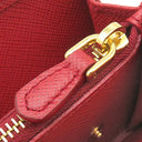 プラダ PRADA トライアングル ロゴ 1MH132 FUOCO レザー サフィアーノレザー 長財布 ゴールド金具 赤 フォーコ 二つ折り 三角ロゴ