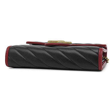 グッチ GUCCI ロゴ チェーンウォレット 573807 ブラック×レッド レザー ショルダーバッグ ヴィンテージ金具 GG