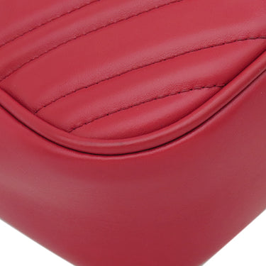 グッチ GUCCI スモール カメラバッグ 447632 レッド レザー シェブロンキルティングレザー ショルダーバッグ ゴールド金具 キルティング