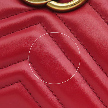 グッチ GUCCI スモール カメラバッグ 447632 レッド レザー シェブロンキルティングレザー ショルダーバッグ ゴールド金具 キルティング
