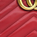 グッチ GUCCI スモール カメラバッグ 447632 レッド レザー シェブロンキルティングレザー ショルダーバッグ ゴールド金具 キルティング