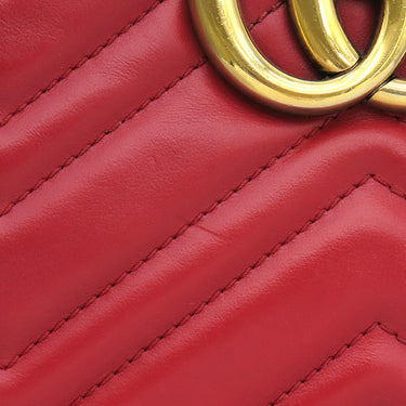 グッチ GUCCI スモール カメラバッグ 447632 レッド レザー シェブロンキルティングレザー ショルダーバッグ ゴールド金具 キルティング
