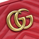 グッチ GUCCI スモール カメラバッグ 447632 レッド レザー シェブロンキルティングレザー ショルダーバッグ ゴールド金具 キルティング