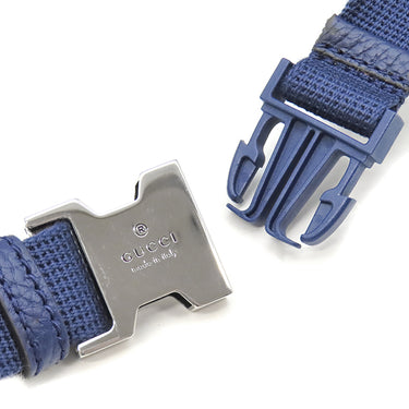 グッチ GUCCI ジャンボGG ベルトバッグ 658582 ネイビー レザー GGエンボスレザー ボディバッグ シルバー金具 ウエストバッグ 紺