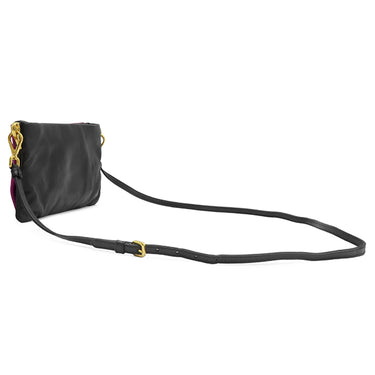 プラダ PRADA バンドリヤー リボンモチーフ BT0685 NERO×DALIA ラムスキン ナッパレザー 2WAYバッグ ゴールド金具 ポーチ ショルダー 黒 ピンク
