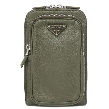 プラダ PRADA レザー スマートフォンケース 2ZH195 LODEN レザー ヴィッテロダイノ ショルダーバッグ 三角ロゴ ショルダー ポシェット