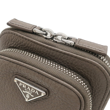 プラダ PRADA レザー スマートフォンケース 2ZH195 バンブー レザー ヴィッテロ ダイノ ショルダーバッグ シルバー金具 三角ロゴ ショルダー ポシェット