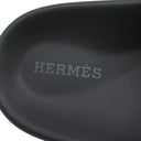エルメス HERMES シプレ H242133Z グレー×ブラック スウェード レザー タフテッドスエードゴートスキン #35.5 サンダル レオパード ラバーソール ベルクロサンダル テクノサンダル