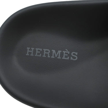 エルメス HERMES シプレ H242133Z グレー×ブラック スウェード レザー タフテッドスエードゴートスキン #35.5 サンダル レオパード ラバーソール ベルクロサンダル テクノサンダル