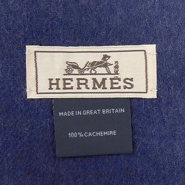 エルメス HERMES Hエコセ レクトヴェルソ H393832T ネイビー×レッド カシミヤ マフラー 紺 赤 チェック カシミヤ100％