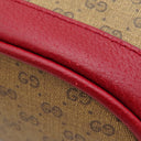 グッチ GUCCI ドラえもん コラボ ミニバケット 647801 ブラウン×レッド GGスプリームキャンバス レザー ショルダーバッグ ゴールド金具 茶 赤 巾着バッグ