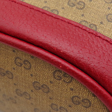 グッチ GUCCI ドラえもん コラボ ミニバケット 647801 ブラウン×レッド GGスプリームキャンバス レザー ショルダーバッグ ゴールド金具 茶 赤 巾着バッグ