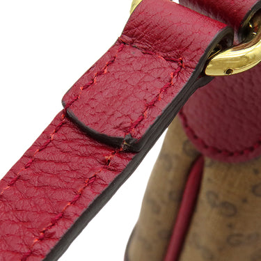 グッチ GUCCI ドラえもん コラボ ミニバケット 647801 ブラウン×レッド GGスプリームキャンバス レザー ショルダーバッグ ゴールド金具 茶 赤 巾着バッグ
