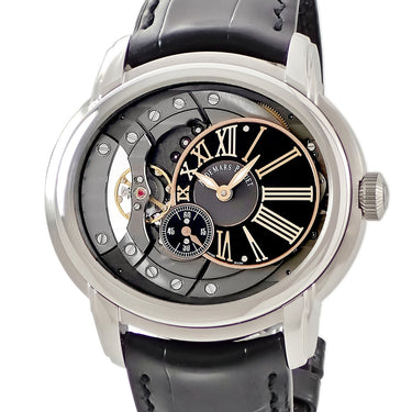 腕時計 オーデマピゲ AUDEMARS PIGUET ミレネリー 4101 15350ST.OO.D002CR.01 自動巻き メンズ OH済 スケルトン ローマン オフセンター