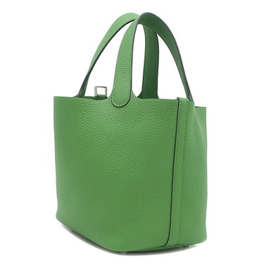 エルメス HERMES ピコタンロック 18 PM ヴェールユッカ トリヨンクレマンス ハンドバッグ シルバー金具 新品 未使用 緑 2026年製