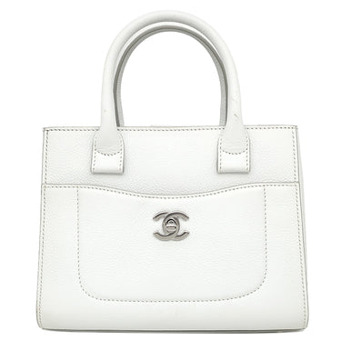シャネル CHANEL ネオ エグゼクティブ スモール A69929 ホワイト レザー 2WAYバッグ シルバー金具 白 ココマーク トート ショルダー