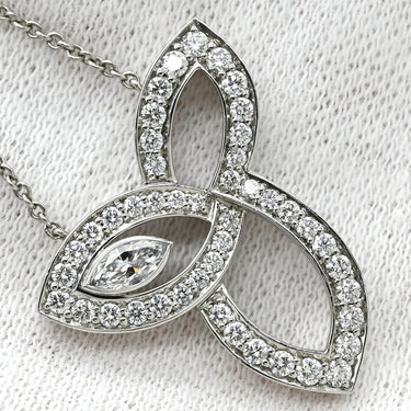 ハリーウィンストン Harry Winston リリークラスター PEDPMORFLC プラチナシルバー K18YG ダイヤモンド ネックレス ダイヤ マーキス ブリリアントカット プラチナ