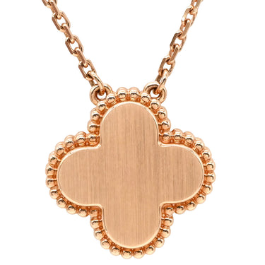 ヴァンクリーフアーペル Van Cleef & Arpels ヴィンテージ アルハンブラ VCARPMOP00 ピンクXローズゴールド K18PG ダイヤモンド ピンクマザーオブパール ネックレス 2025年ホリデー限定 ピンクシェル 1Pダイヤ 18K