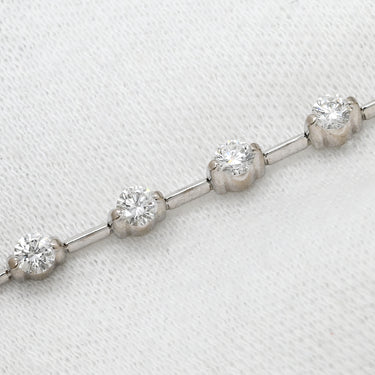 ライン LINE ダイヤ デザインブレスレット ホワイトゴールド K18WG ダイヤモンド ブレスレット 18K 750 WG LINE