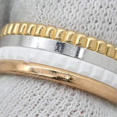 ブシュロン BOUCHERON キャトル ホワイト スモール JRG01596 ホワイト×イエローゴールド×ピンクゴールド×ホワイトゴールド K18YG K18PG K18WG セラミック #T47(JP7) リング 指輪 18K 750 YG PG WG セラミック 7号