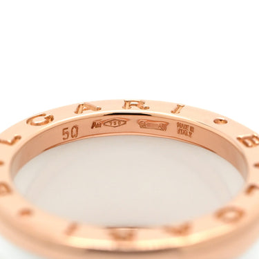 ブルガリ BVLGARI ビーゼロワン B-zero1 4バンドリング ホワイト×ピンクゴールド K18PG セラミック #50(JP10) リング 指輪 750PG 18金 ホワイトセラミック 9号