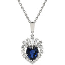 ミキモト MIKIMOTO サファイア ダイヤ ハートペンダント ブルー×プラチナシルバー Pt900 サファイア ダイヤモンド ネックレス MIKIMOTO PT 他社製ネックレス