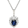 ミキモト MIKIMOTO サファイア ダイヤ ハートペンダント ブルー×プラチナシルバー Pt900 サファイア ダイヤモンド ネックレス MIKIMOTO PT 他社製ネックレス