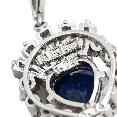 ミキモト MIKIMOTO サファイア ダイヤ ハートペンダント ブルー×プラチナシルバー Pt900 サファイア ダイヤモンド ネックレス MIKIMOTO PT 他社製ネックレス