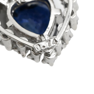 ミキモト MIKIMOTO サファイア ダイヤ ハートペンダント ブルー×プラチナシルバー Pt900 サファイア ダイヤモンド ネックレス MIKIMOTO PT 他社製ネックレス