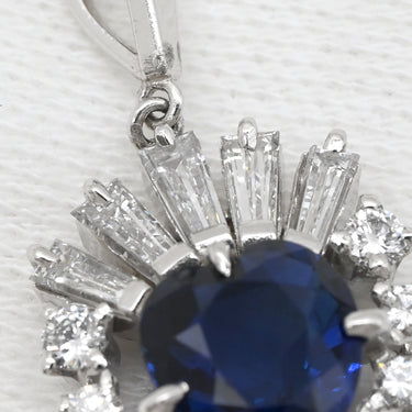 ミキモト MIKIMOTO サファイア ダイヤ ハートペンダント ブルー×プラチナシルバー Pt900 サファイア ダイヤモンド ネックレス MIKIMOTO PT 他社製ネックレス