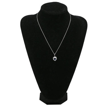 ミキモト MIKIMOTO サファイア ダイヤ ハートペンダント ブルー×プラチナシルバー Pt900 サファイア ダイヤモンド ネックレス MIKIMOTO PT 他社製ネックレス