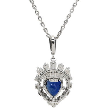 ミキモト MIKIMOTO サファイア ダイヤ ハートペンダント ブルー×プラチナシルバー Pt900 サファイア ダイヤモンド ネックレス MIKIMOTO PT 他社製ネックレス
