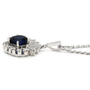 ミキモト MIKIMOTO サファイア ダイヤ ハートペンダント ブルー×プラチナシルバー Pt900 サファイア ダイヤモンド ネックレス MIKIMOTO PT 他社製ネックレス