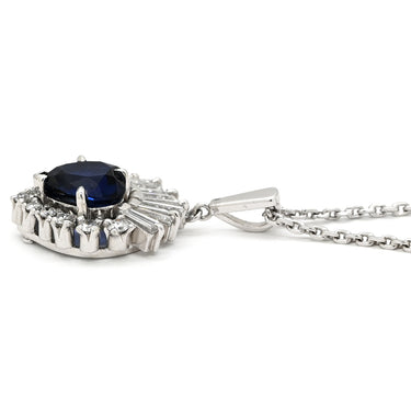 ミキモト MIKIMOTO サファイア ダイヤ ハートペンダント ブルー×プラチナシルバー Pt900 サファイア ダイヤモンド ネックレス MIKIMOTO PT 他社製ネックレス