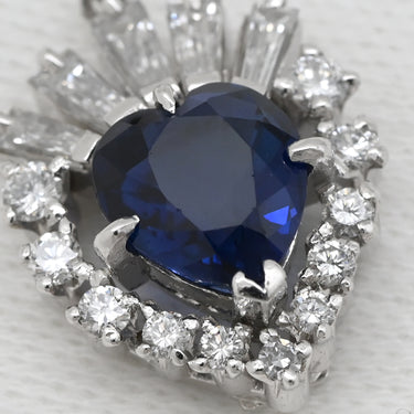 ミキモト MIKIMOTO サファイア ダイヤ ハートペンダント ブルー×プラチナシルバー Pt900 サファイア ダイヤモンド ネックレス MIKIMOTO PT 他社製ネックレス