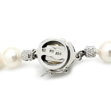 タサキ TASAKI あこやパール 6.5～7.0mm パールホワイト×ホワイトゴールド K14WG パール ネックレス TASAKI 14K WG 真珠 ラウンドシェイプ