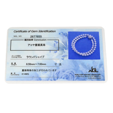 タサキ TASAKI あこやパール 6.5～7.0mm パールホワイト×ホワイトゴールド K14WG パール ネックレス TASAKI 14K WG 真珠 ラウンドシェイプ
